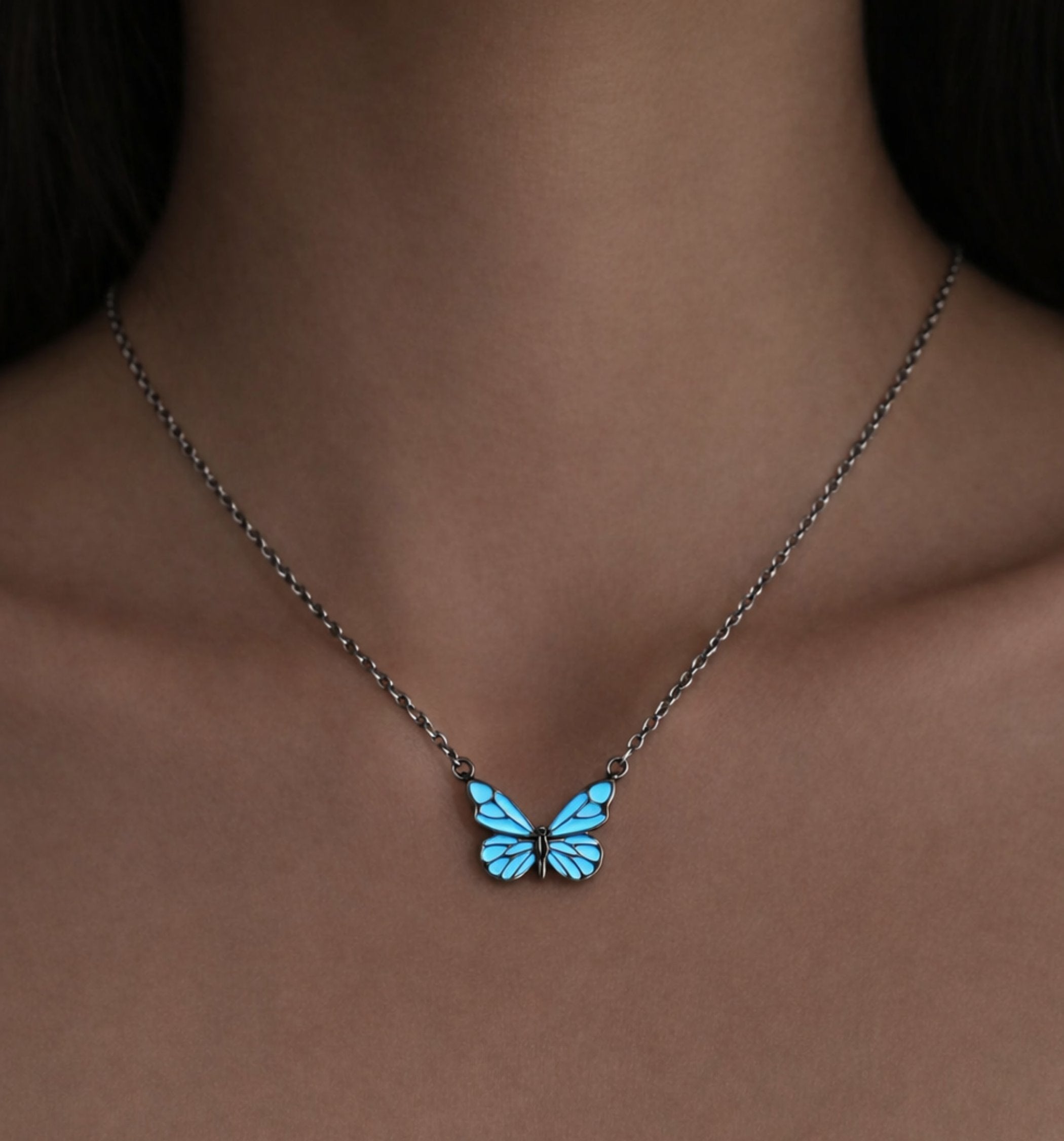 Glowing Butterfly Necklace