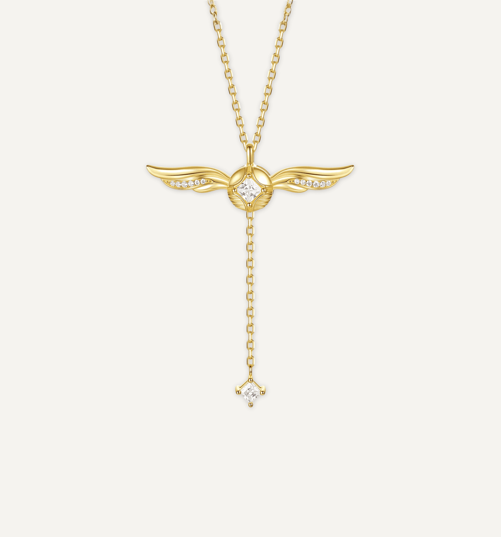 Golden Celestial Wing Necklace