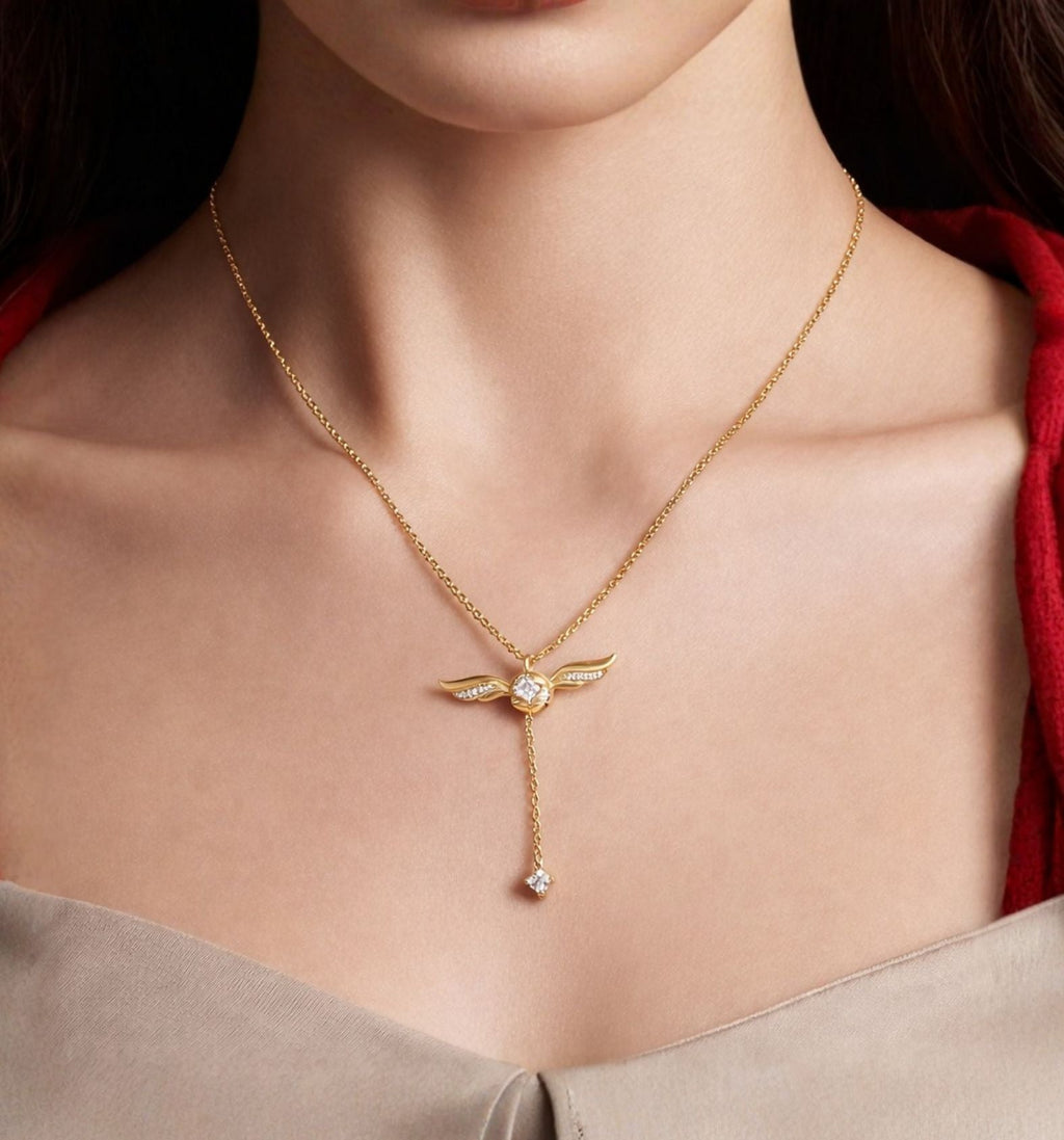 Golden Celestial Wing Necklace