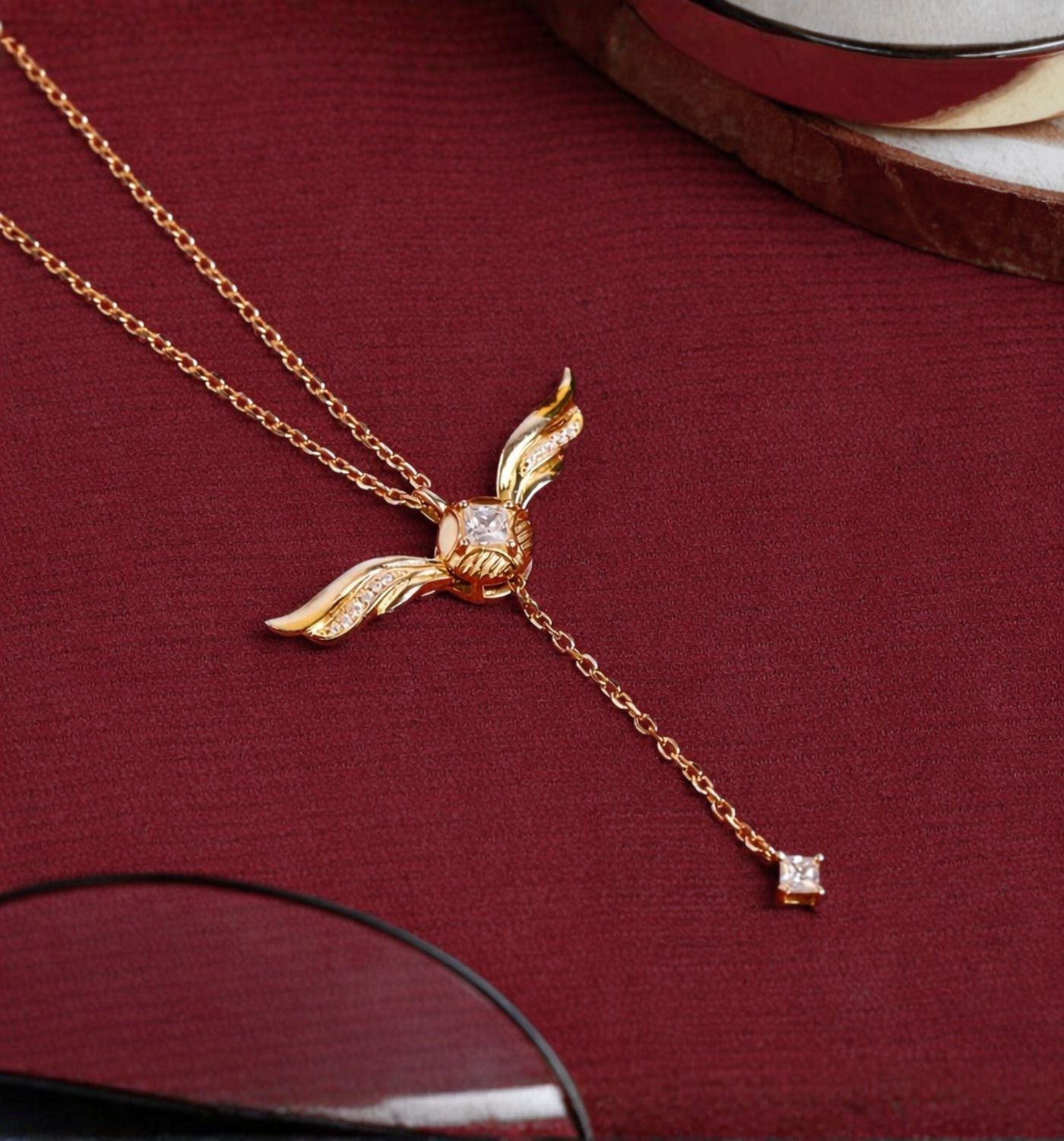Golden Celestial Wing Necklace