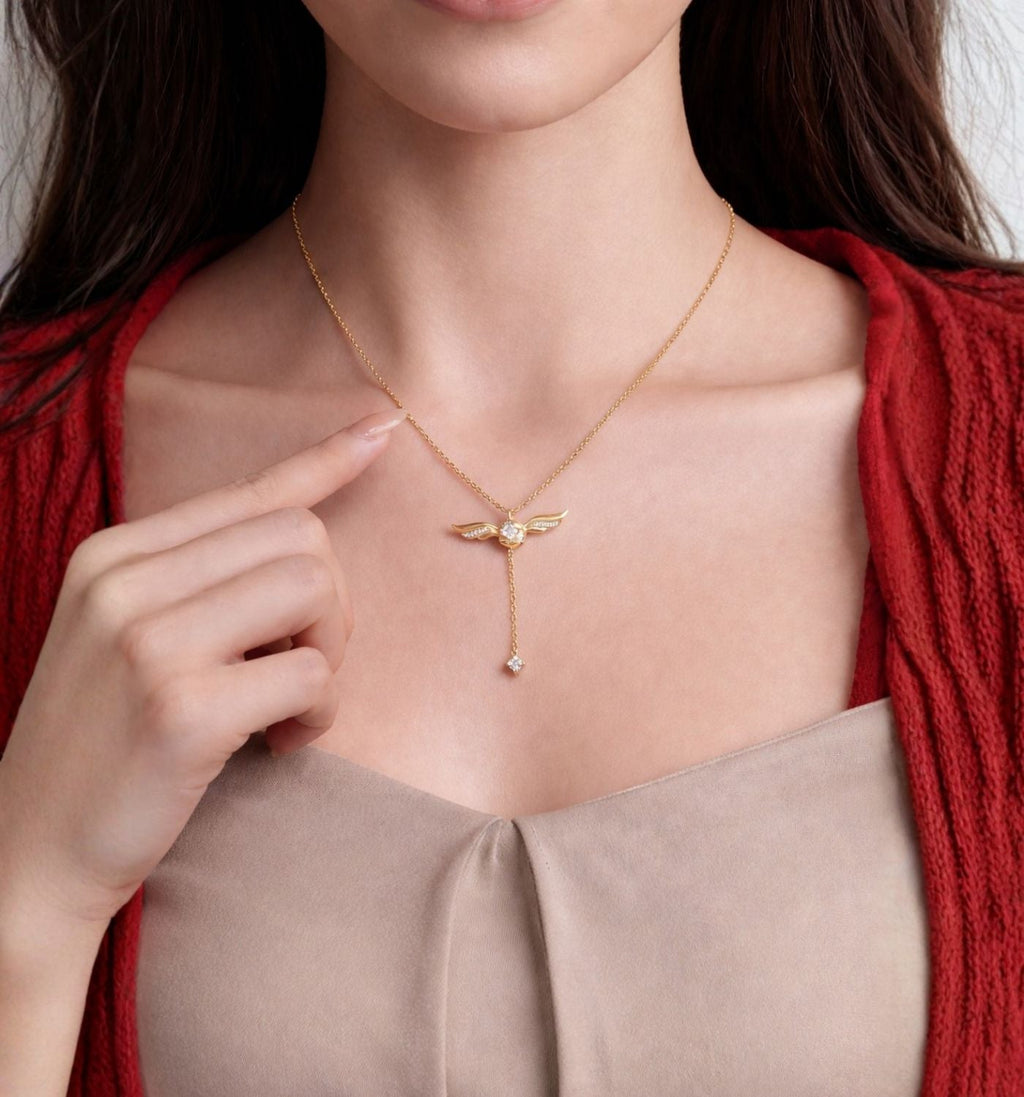 Golden Celestial Wing Necklace