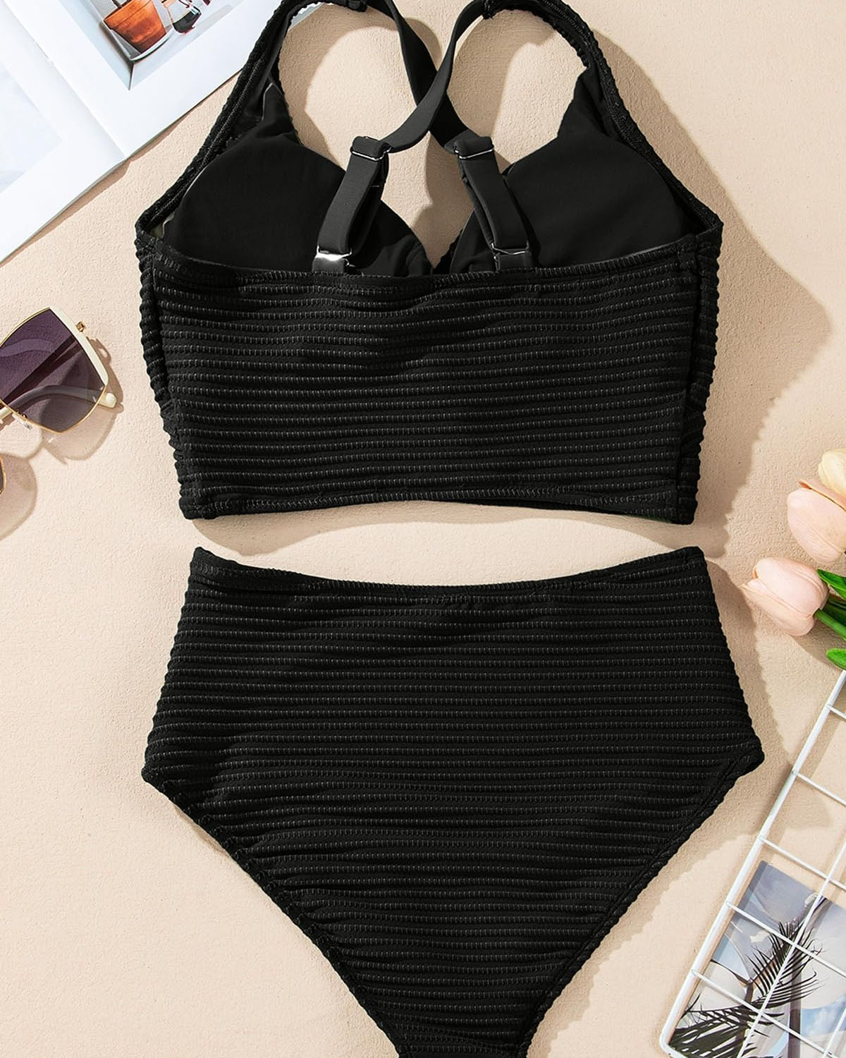 Ribbed Twist Bikini Set