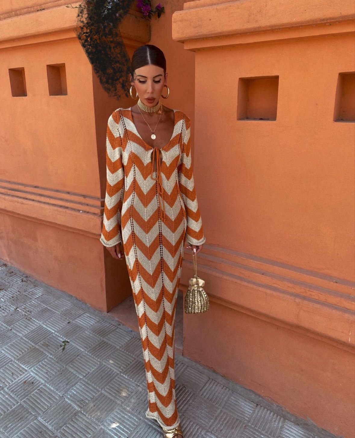 Santorini - Long Dress Made of Yarn