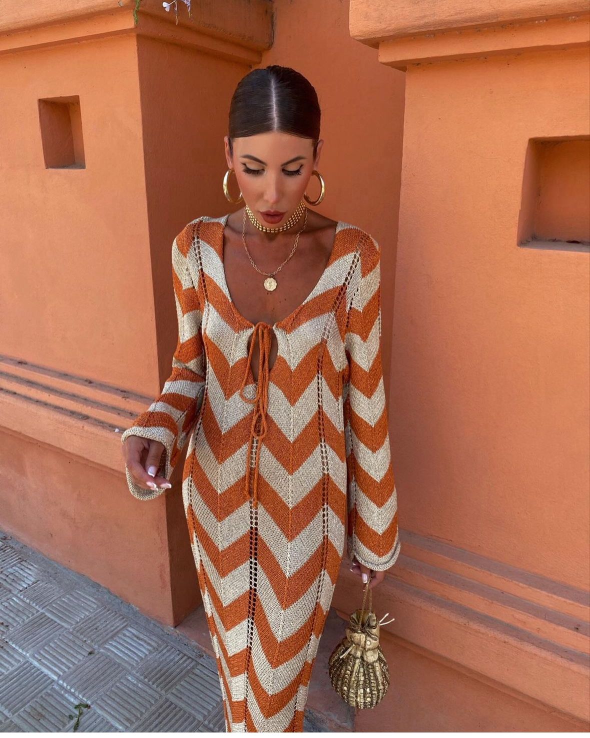 Santorini - Long Dress Made of Yarn