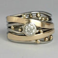 Vintage Gold Intarsia Zirconia Ring