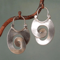 Vintage Spiral Silver Earrings